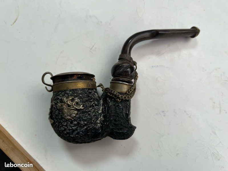 Ancienne pipe suisse BRIAR avec couvercle (image 1)