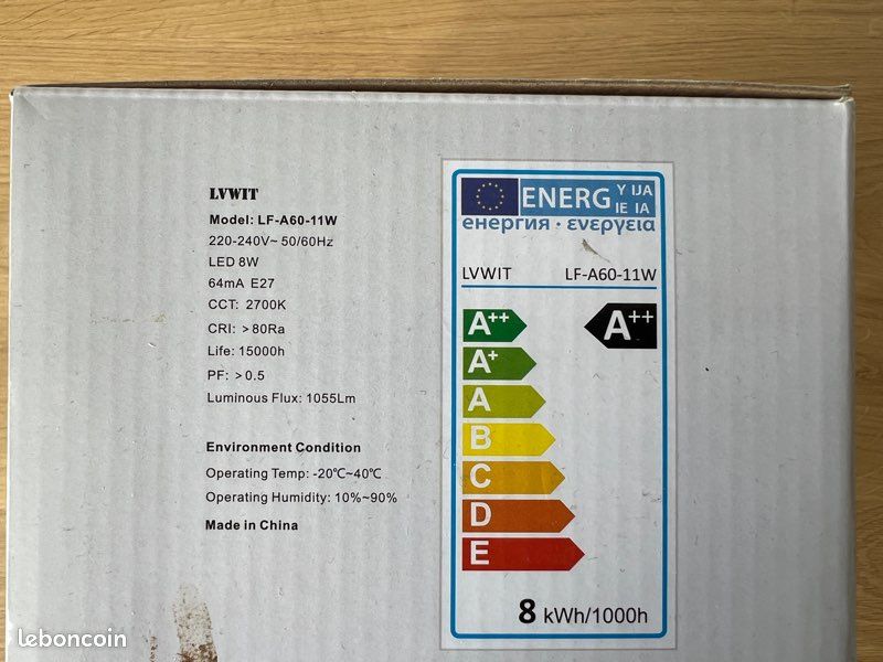 5x ampoules LED E27 1055lm blanc chaud (image 4)