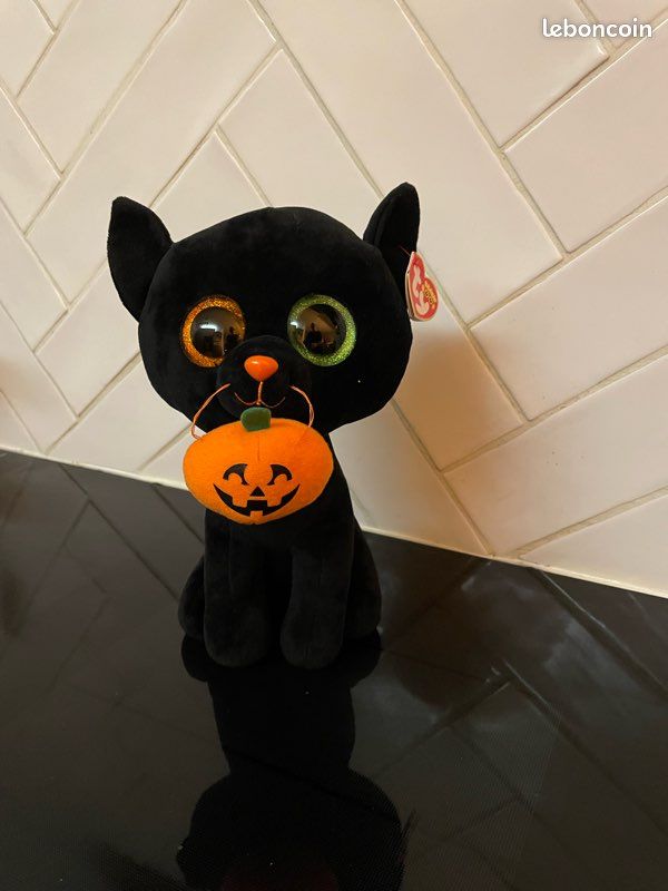 Ty Bonnet Boos Shadow le chat Noir (Glitter Vert et yeux Orange