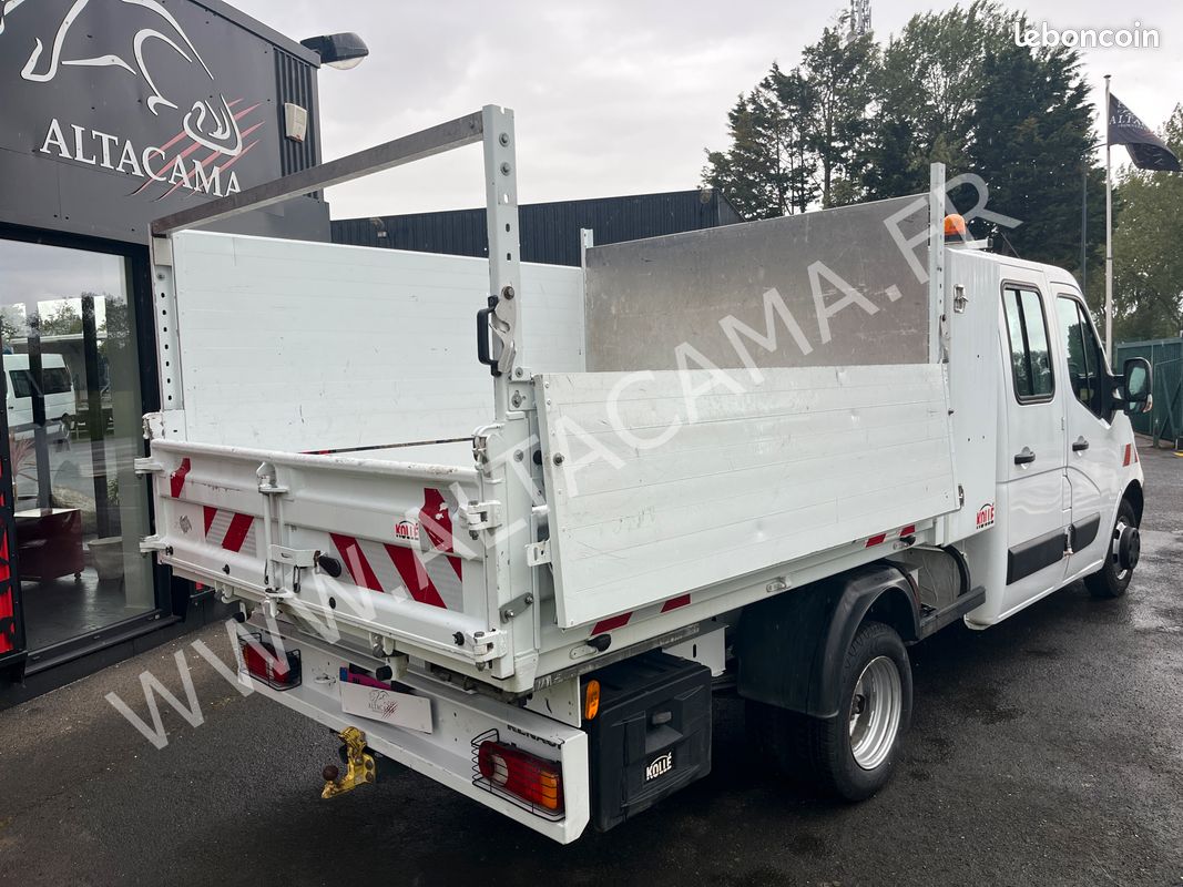 24 000 ht - renault master 165cv double cabine 6 places benne aluminium coffre roues jumelees rehausses pleines crochet (image 2)