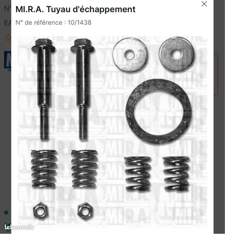 Kit assemblage tuyau échappement (image 1)