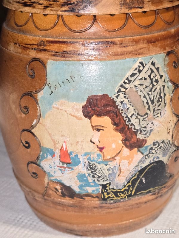 Pot en bois Bretagne - ancien - vintage (image 2)