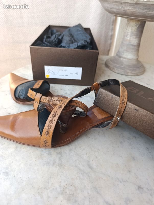 Escarpins camel cuir (image 7)