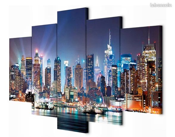 Tableau Photo Murale New York Sur Toile Intissé - Impression Grand Format Déco Moderne - Neuf
