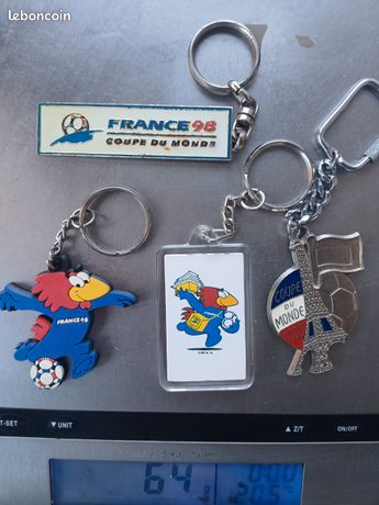 Lot De 5 Porte-clés Coupe Du Monde 1998 - France Football - Vintage Métal