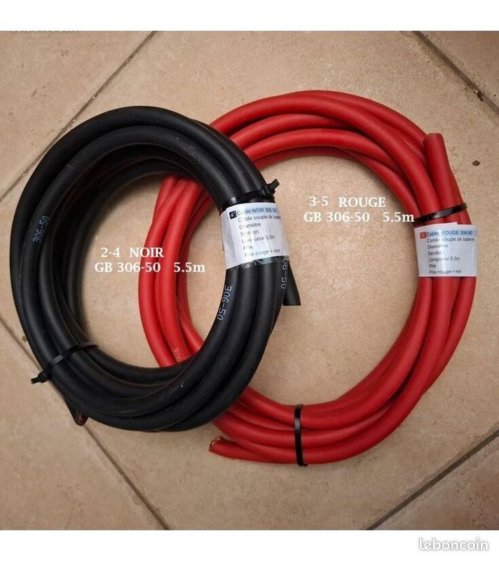 MESBRICO - Câbles de raccordement Rouge/Noir pour Batterie - Neufs O_261 (image 4)