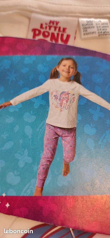Pyjama été my little pony mon petit poney 2-4 ans gris rose - My Little