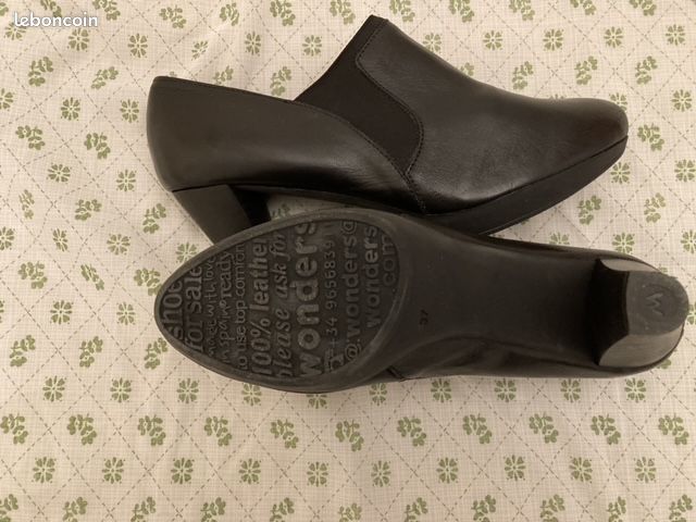 Bottines cuir noir (image 2)