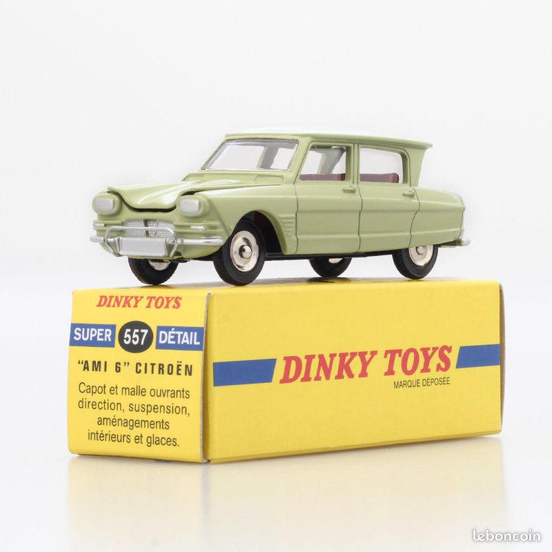 Dinky Toys 557 - CITROEN AMI 6 Berline 1963 , vert tilleul, toit blanc 1:43 - Atlas 2267012 - Collection