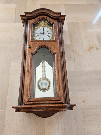 Horloge pendule de table mécanique Uti Mauthe avec carillon années 50