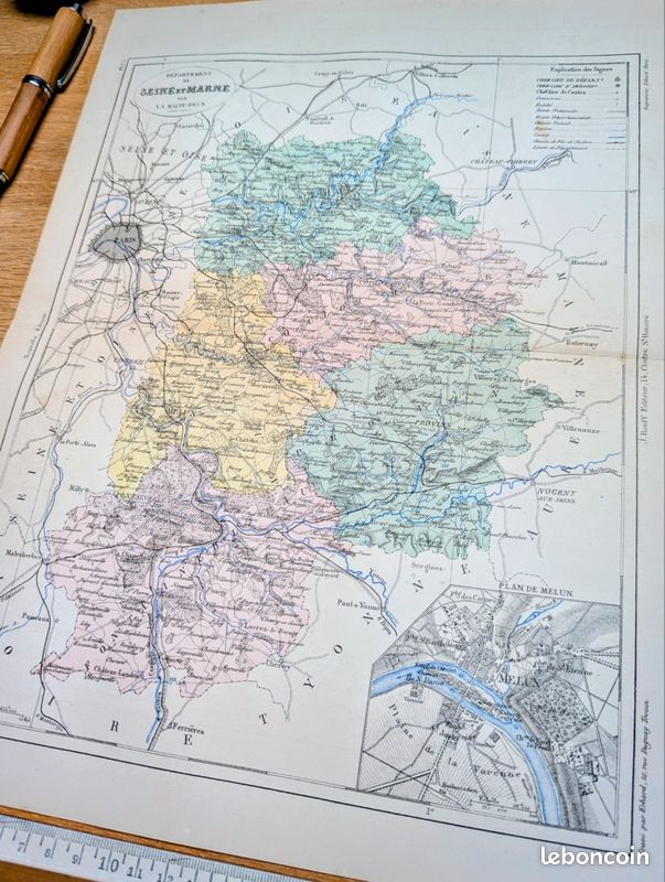Carte de Seine-et-Marne, imprimée en 1883 (image 3)