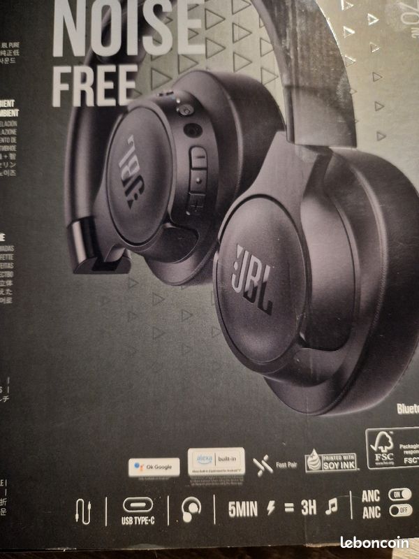 Casque audio Bluetooth JBL Tune 770NC Noir neuf (image 13)