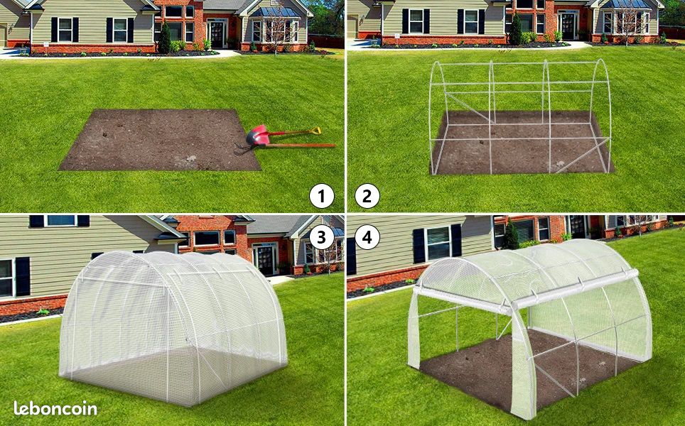 Serre de jardin Transparente 3x3x2m bâche relevable (image 2)
