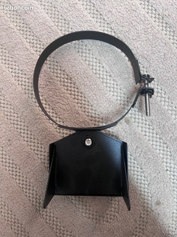Collier Mural Plat Réglable - Ø80/125mm Noir mat pour conduit de cheminée concentrique (image 2)