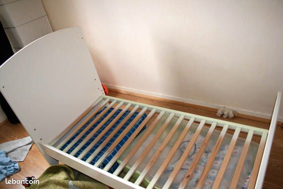 Lit évolutif de Lit bébé à barreaux à lit enfant avec matelas Bamboo + barrière de sécurité (image 8)