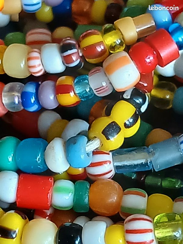 3 brins de perles de rocaille anciennes pour bijoux (image 4)