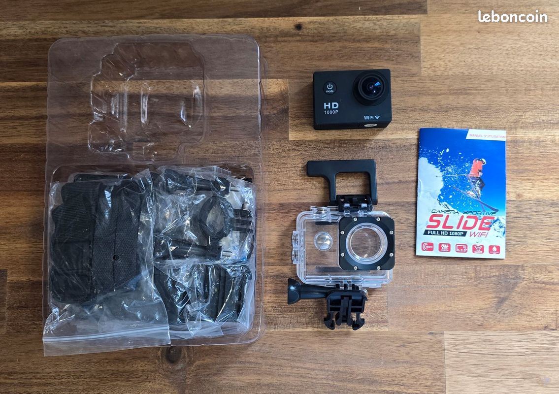Lot - 6 - Caméra sportive 1080p WiFi étanche (type GoPro) + accessoires (image 8)