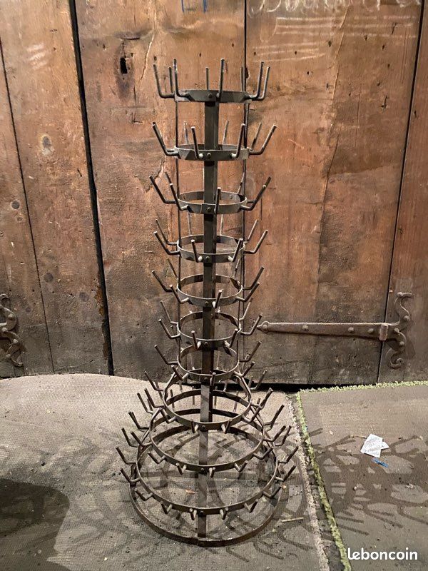 Porte-bouteille Ancien En Métal – Vintage Déco Atelier/cave