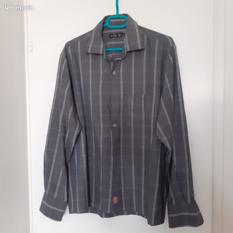 Chemise grise à carreaux C.SEVENTEEN - Taille XL (image 1)