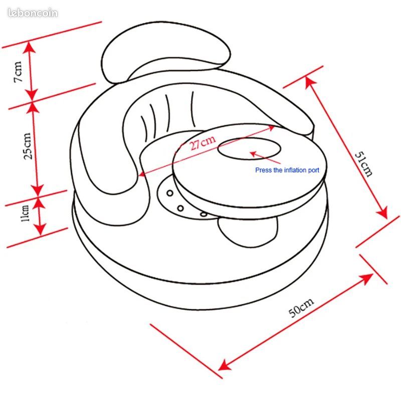 Siège Gonflable avec Pompe à Air Intégrée pour bébé (image 2)