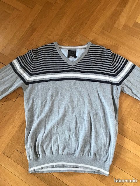 Pull homme coton col V marque Brice Taille L Vêtements