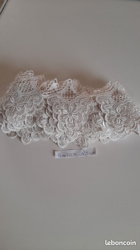 Dentelle Ancienne écru En Coton - Pour Couture, Customisation Ou Décoration, Occasion Bon état