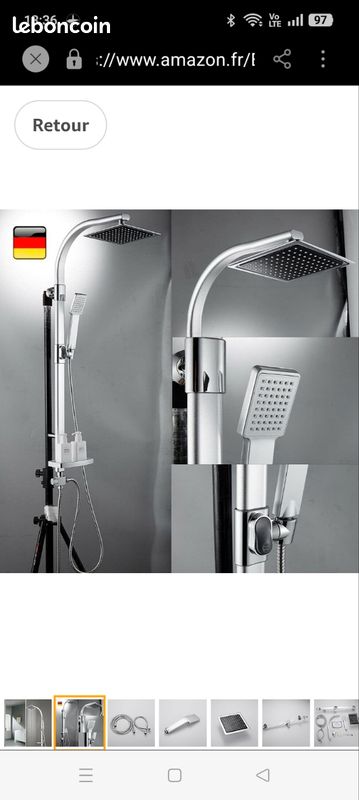 TNOMS Système De Douche à Effet Pluie Avec Pommeau De Douche