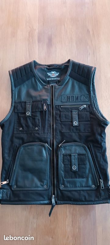 Veste Sans Manche Cuir Harley Davidson Gilet Sans Manche HARLEY