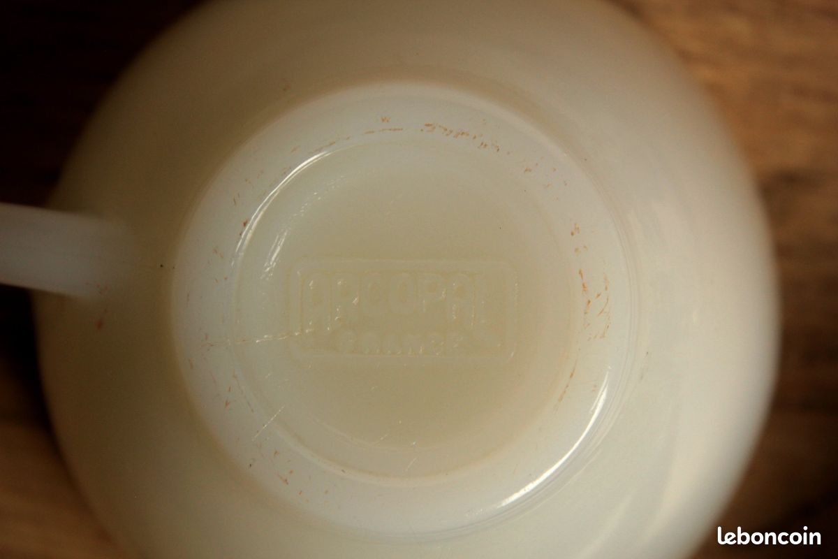 Lot 4 Tasses à Café Et Soucoupes Arcopal - Arlequin Multicolore Opaline - Vintage