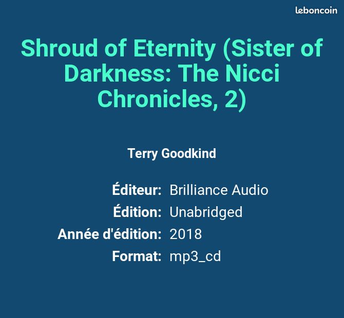 Shroud of Eternity (Sister of Darkness: The Nicci Chronicles, 2) - Terry Goodkind (image 2)