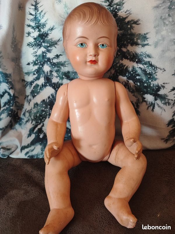 ANCIEN BAIGNEUR POUPÉE Poupon en Celluloïd 55 cm de hauteur EUR 24,90 - FR