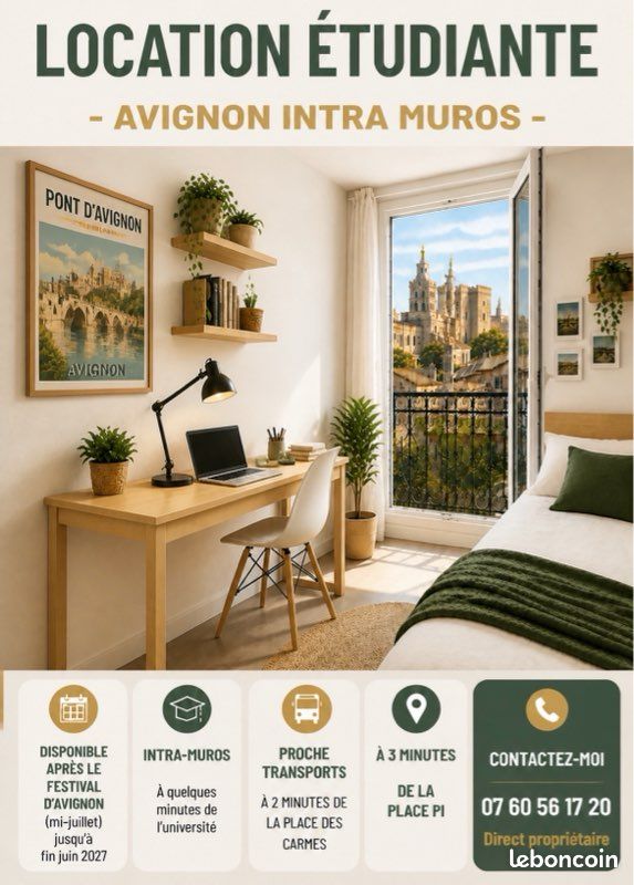 Appartement 1 pièce 27 m² · à Avignon · 27 m² · 520 €