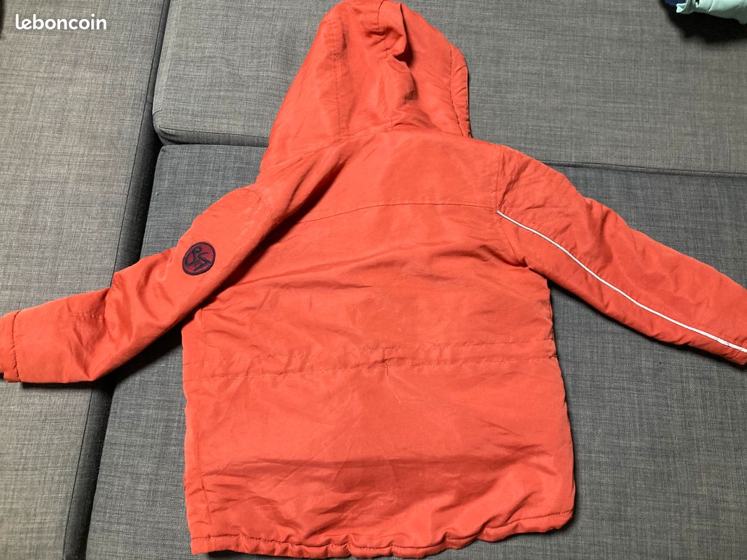 Veste hiver enfant rouge corail (image 2)
