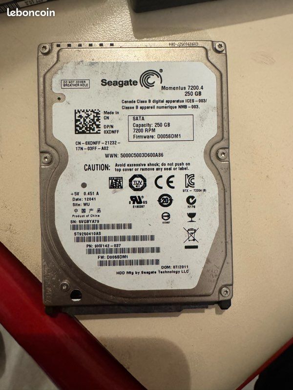 Lot 10 Disques Durs 2,5" SATA 80 Go – Pour PC Portable, Testés OK