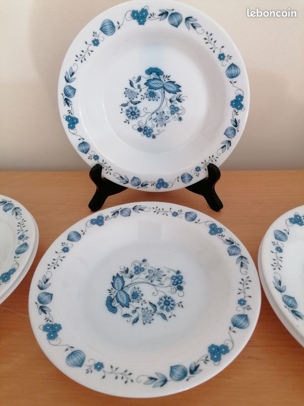 Lot De 6 Assiettes Creuses Arcopal Vintage – France – Diamètre 22,5 Cm – Décor Citron