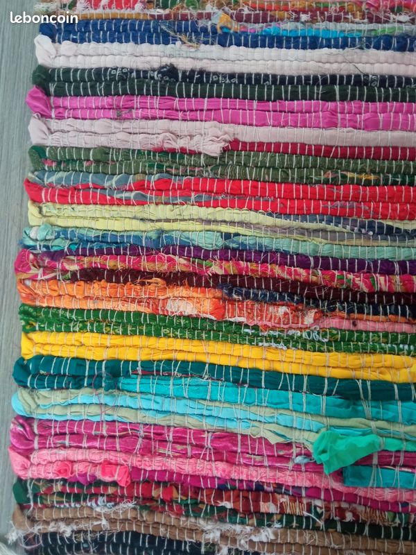 ELLJUSSPÅR tapis à poils ras, multicolore/rayé fait main, 170x240 cm (5