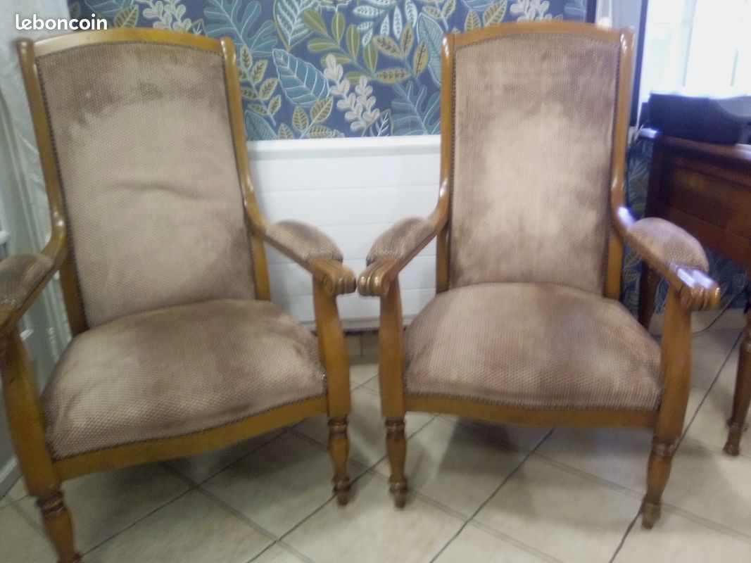 Fauteuil voltaire (6) En bois hêtre fait par un ébéniste vendu 50au détails (image 1)