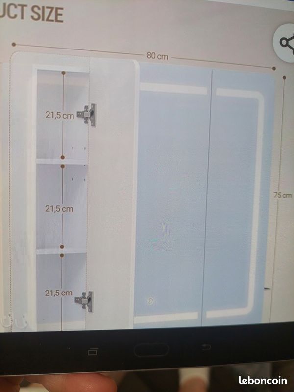Armoire de salle de bains miroir neuve (image 1)