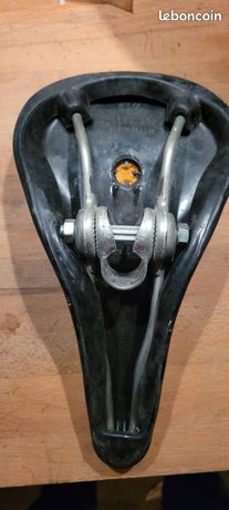 Selle De Velo Reydel France Cuir Noir Old Bicycle Saddle Rennrad Sattel