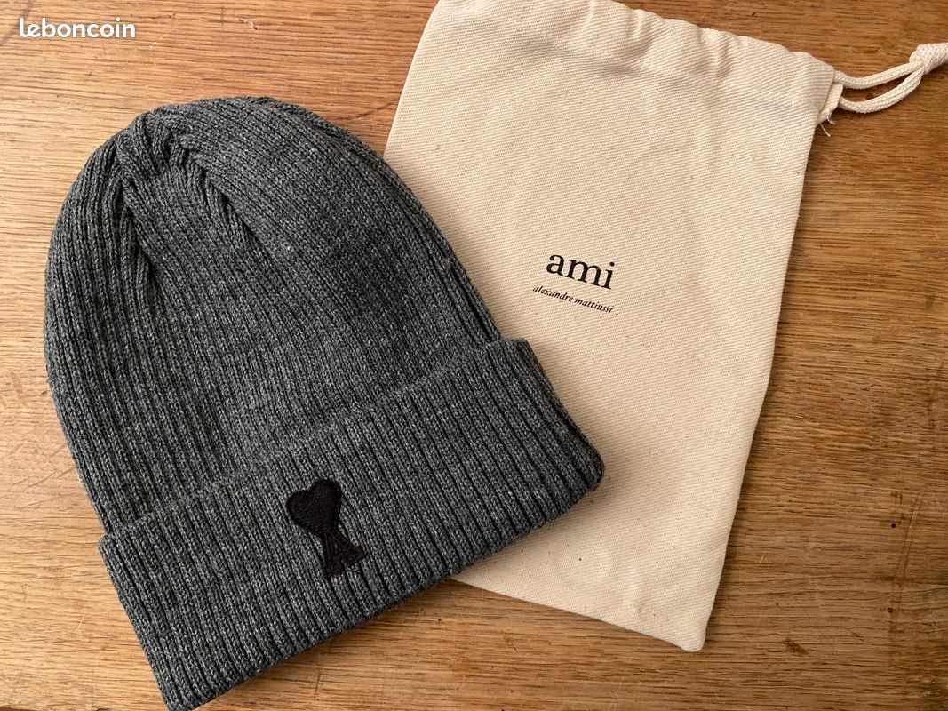 AMI PARIS - BONNET AMI DE COEUR GRIS - LE LABO STORE