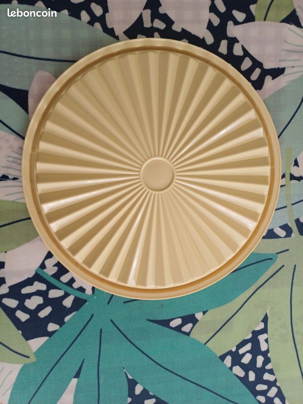 Bote Tupperware orange Solel d'or logo fleur vntage 70 - La Boutque