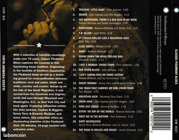 CD Compilation "Classic Piedmont Blues (From Smithsonian Folkways)" (image 2)