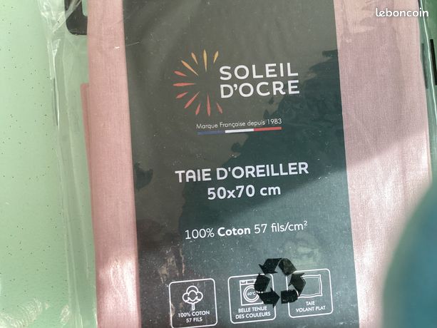 Taie d'oreiller - Marque - Modèle - Bleu - 50x70 cm - Maison