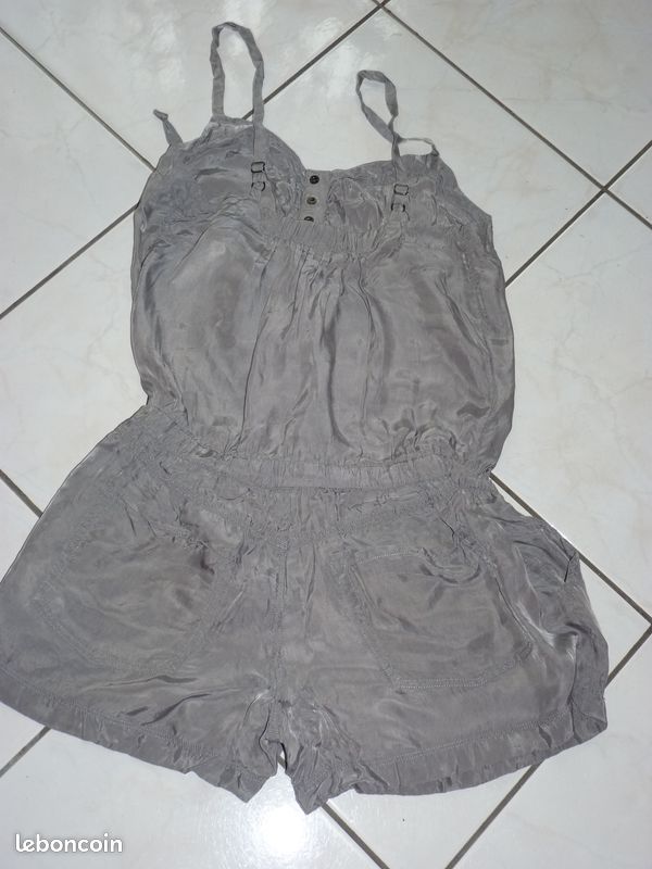 7 FOR ALL MANKIND Combishort gris S 36/38 Cupro (image 5)