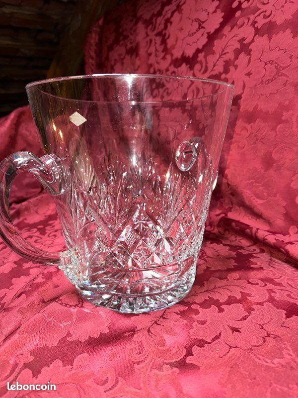 Saladier Vintage En Cristal Rouge Portieux – Années 60/70 – Neuf – Décoration Française