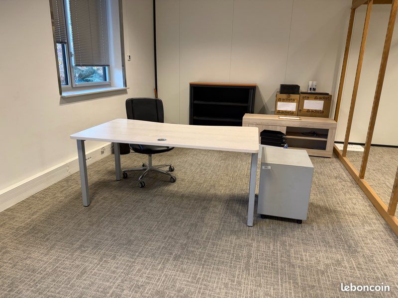Pack bureau professionnel 160x80 + fauteuil + caisson (image 5)
