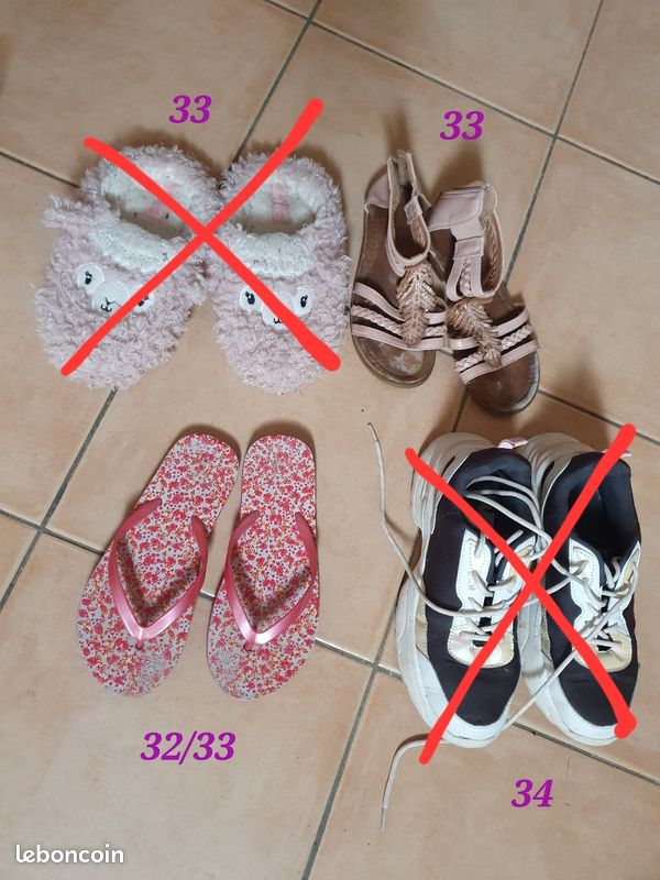 Lot chaussures fille 32 33 (image 1)