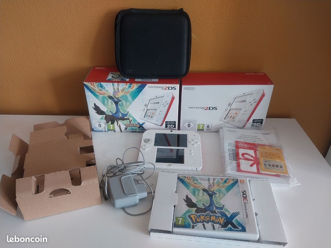 Pack Collector Nintendo 2DS Rouge/Blanc + Pokémon X [CIB] (image 1)