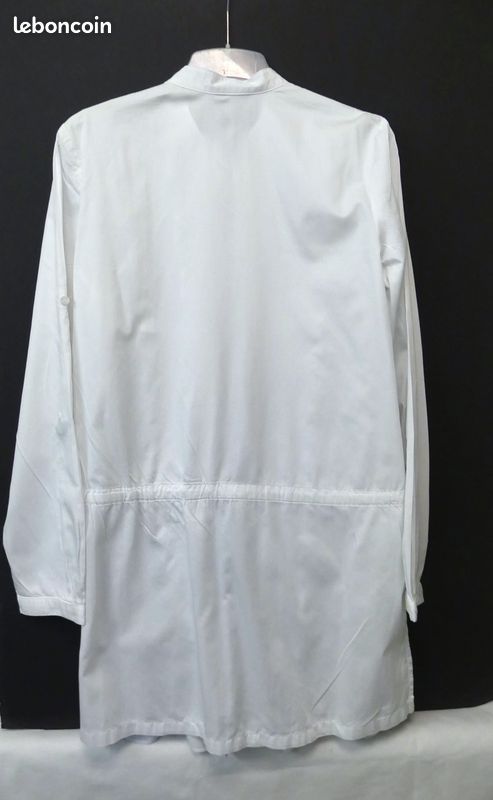 Robe tunique blanche en coton à col noué pour femme, été