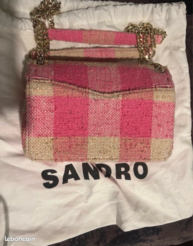 Handbag Sac Yza Sandro Tweed Rouge Sac Yza Sandro En Tweed Rose